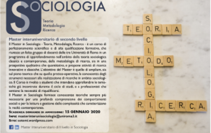 Sociologia: Teoria. Metodologia e Ricerca - Master interuniversitario di II livelli